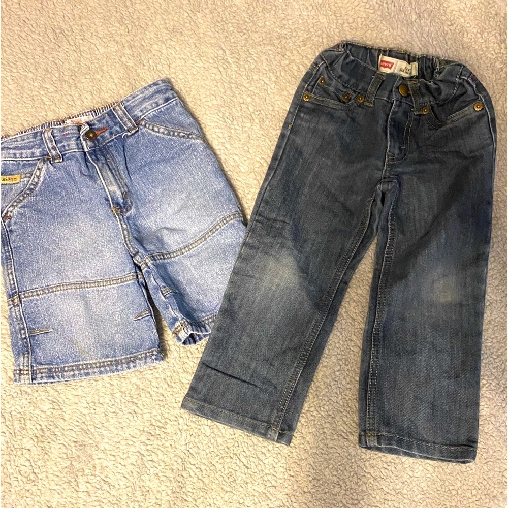 Boys Levi’s denim. | Size 3T | One pair jeans one pair jean shorts.
